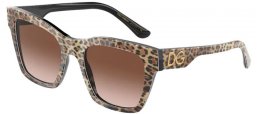 Gafas de Sol - Dolce & Gabbana - DG4384 - 316313 LEO BROWN ON BLACK // BROWN GRADIENT