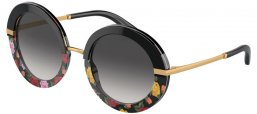 Lunettes de soleil - Dolce & Gabbana - DG4393 - 34008G BLACK ON WINTER FLOWERS PRINT // GREY GRADIENT