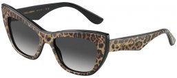 Lunettes de soleil - Dolce & Gabbana - DG4417 - 31638G LEOPARD BROWN ON BLACK // GREY GRADIENT