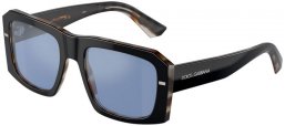 Gafas de Sol - Dolce & Gabbana - DG4430 - 34031U  BLACK ON GREY HAVANA // LIGHT BLUE MIRROR SILVER