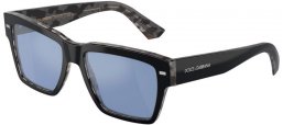 Sunglasses - Dolce & Gabbana - DG4431 - 34031U  BLACK ON GREY HAVANA // LIGHT BLUE MIRROR SILVER