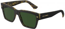Sunglasses - Dolce & Gabbana - DG4431 - 340471  MATTE BLACK ON YELLOW HAVANA //  DARK GREEN