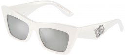 Lunettes de soleil - Dolce & Gabbana - DG4435 - 33128V WHITE // MIRROR SILVER