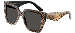Gafas de Sol - Dolce & Gabbana - DG4438 - 316387  LEOPARD BROWN ON BLACK // DARK GREY
