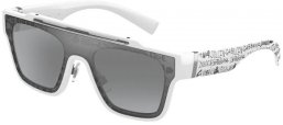 Sunglasses - Dolce & Gabbana - DG6125 - 33126V WHITE // LIGHT GREY GRADIENT MIRROR SILVER
