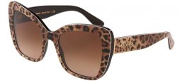Gafas de Sol - Dolce & Gabbana - DG4348 - 316313 LEOPARD BROWN ON BLACK // BROWN GRADIENT