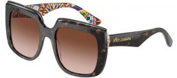 Sunglasses - Dolce & Gabbana - DG4414 - 321713  DARK HAVANA ON WHITE BARROW // BROWN GRADIENT