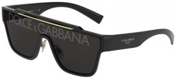 Sunglasses - Dolce & Gabbana - DG6125 - 501/M BLACK // DARK GREY TAMPO D&G SILVER