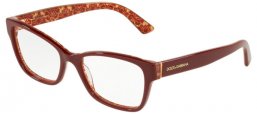 Lunettes de vue - Dolce & Gabbana - DG3274 - 3205 BORDEAUX ON DAMASCUS GLITTER