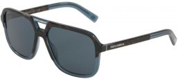 Lunettes de soleil - Dolce & Gabbana - DG4354 - 320980 TOP HAVANA ON TRANSPARENT BLUE // BLUE