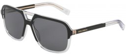 Lunettes de soleil - Dolce & Gabbana - DG4354 - 501/81 MATTE BLACK // GREY POLARIZED