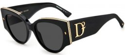 Lunettes de soleil - Dsquared2 - D2 0032/S - 2M2 (IR) BLACK GOLD // GREY