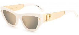 Lunettes de soleil - Dsquared2 - D2 0033/S - SZJ (UE) IVORY // GREY IVORY MIRROR