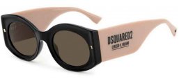 Lunettes de soleil - Dsquared2 - D2 0071/S - 0WM (70) BLACK BEIGE // BROWN