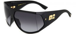 Lunettes de soleil - Dsquared2 - D2 0124/S - 2M2 (9O) BLACK GOLD // DARK GREY GRADIENT