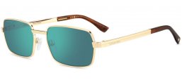 Gafas de Sol - Dsquared2 - D2 0192/S - 000 (MT) GOLD // GREEN MIRROR