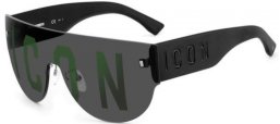 Sunglasses - Dsquared2 - ICON 0002/S - 807 (XR) BLACK // GREY GREEN DECORED