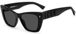 Sunglasses - Dsquared2 - ICON 0006/S - 807 (IR) BLACK // GREY BLUE