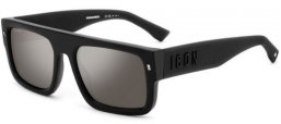 Lunettes de soleil - Dsquared2 - ICON 0008/S - 003 (T4) MATTE BLACK // SILVER MIRROR