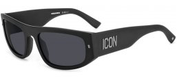 Sunglasses - Dsquared2 - ICON 0016/S - 003 (IR) MATTE BLAC // GREY