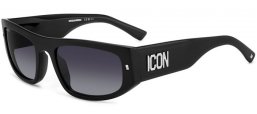 Sunglasses - Dsquared2 - ICON 0016/S - 807 (9O) BLACK // DARK GREY GRADIENT
