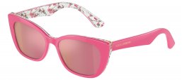 Gafas Junior - Dolce & Gabbana Junior - DX4427 - 3207/Z PINK ON PINK FLOWERS // ROSE GOLD MIRROR PINK