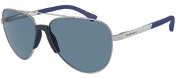 Sunglasses - Emporio Armani - EA2059 - 30452V  MATTE SILVER // DARK BLUE POLARIZED