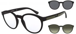 Sunglasses - Emporio Armani - EA4152 - 50421W MATTE BLACK // CLEAR