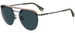 Gafas de Sol - Fendi - FF M0096/S - CVW (KU) DARK RUTHENIUM // BLUE GREY