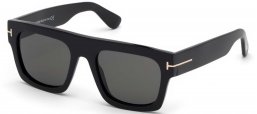 Gafas de Sol - Tom Ford - FT0711 FAUSTO - 01A  POLISHED BLACK // GREY