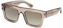 Gafas de Sol - Tom Ford - FT0711 FAUSTO - 47Q  LIGHT BROWN // GREEN GRADIENT MIRROR