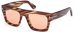 Gafas de Sol - Tom Ford - FT0711 FAUSTO - 53E  STRIPED BROWN // LIGHT BURGUNDY