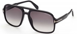 Gafas de Sol - Tom Ford - FT0884 FALCONER-02 - 01B  SHINY BLACK // GREY GRADIENT