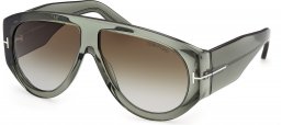 Gafas de Sol - Tom Ford - FT1044 BRONSON - 93B  SHINY TRANSPARENT GREEN // GREY GRADIENT