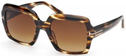 Gafas de Sol - Tom Ford - FT1082 KAYA - 55F  STRIPED HAVANA // BROWN GRADIENT