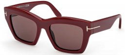 Gafas de Sol - Tom Ford - FT1191 LUNA - 69E  SHINY BORDEAUX // BROWN