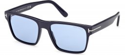 Gafas de Sol - Tom Ford - FT1205 CALDER - 90V  SHINY BLUE // BLUE