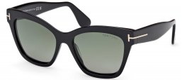 Gafas de Sol - Tom Ford - FT1217 ELVIRA - 01R  SHINY BLACK // GREEN GRADIENT POLARIZED