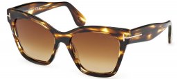 Gafas de Sol - Tom Ford - FT1217 ELVIRA - 55F  HAVANA YELLOW // BROWN GRADIENT