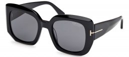 Gafas de Sol - Tom Ford - FT1220 CARLA-02 - 01D  SHINY BLACK // GREY POLARIZED