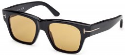 Gafas de Sol - Tom Ford - FT1280 CAINE-02 - 01E  SHINY BLACK // LIGHT BROWN