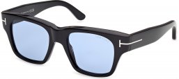 Gafas de Sol - Tom Ford - FT1280 CAINE-02 - 01V  SHINY BLACK // BLUE