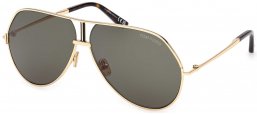 Gafas de Sol - Tom Ford - FT1281 RICKIE-02 - 30N  SHINY GOLD // GREEN