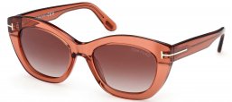 Gafas de Sol - Tom Ford - FT1285 LINDA-02 - 42F  TRANSPARENT DARK ORANGE // BROWN GRADIENT