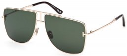 Gafas de Sol - Tom Ford - FT1307 ELIOTT-02 - 28N  SHINY ROSE GOLD // GREEN