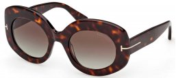 Gafas de Sol - Tom Ford - FT1346 CLAUDETTE-02 - 52B DARK HAVANA // SMOKE GRADIENT