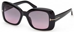 Gafas de Sol - Tom Ford - FT1348 SANDRA-02 - 01B  SHINY BLACK // SMOKE GRADIENT