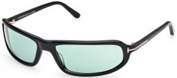 Gafas de Sol - Tom Ford - FT1400 ADDISON-02 - 01N  SHINY BLACK // LIGHT GREEN