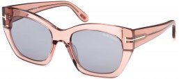 Gafas de Sol - Tom Ford - FT1422 JONI-02 - 72A  SHINY TRANSPARENT PINK // GREY