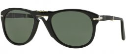 Sunglasses - Persol - PO0714 FOLDING - 95/58 BLACK // CRYSTAL GREEN POLARIZED